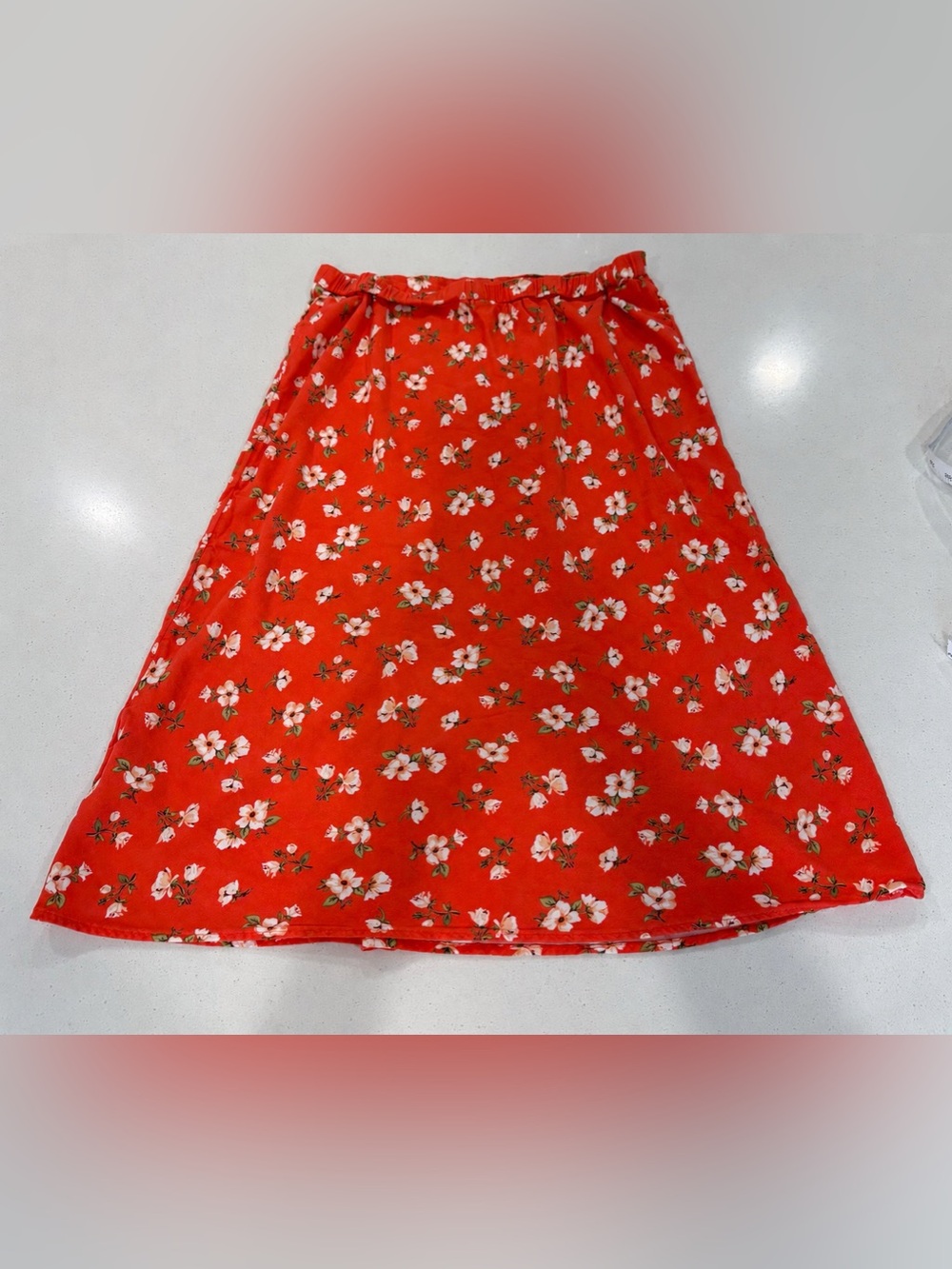 Old Navy Women's Red Floral A-Line Skirt Large